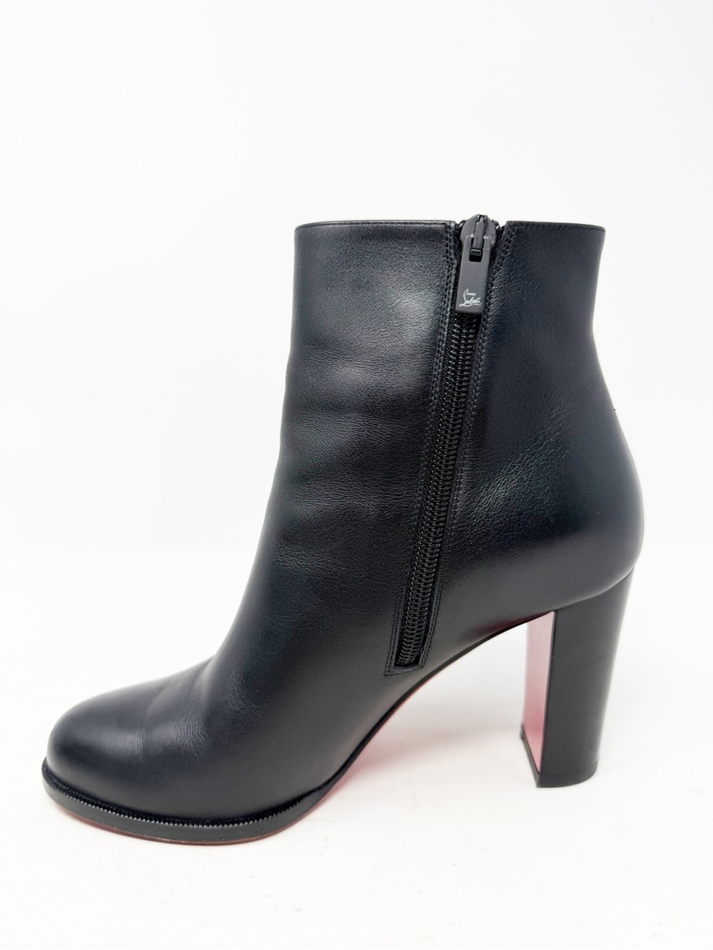 Christian Louboutin Adox Black Leather Block Heel Ankle Boots Womens EU 36.5 - Picture 6 of 10